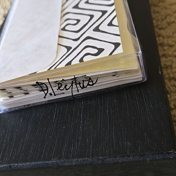 Black Cream Patterned Cards Envelopes Yellow Inside Blank Stationary Note Thanks - Picture 12 of 15